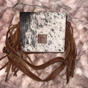 STS ranchwear cowhide fringe purse